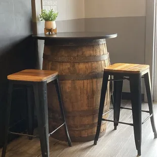 Tables made with barrels