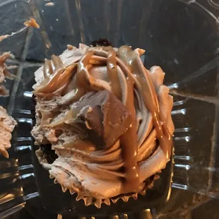 Snickers cupcake from the top