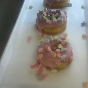 Donuts with marshmallows.