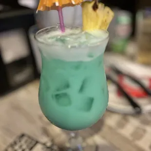 Blue Hawaiian cocktail (yum)