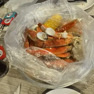 Snow Crab Legs, Clams and shrimp