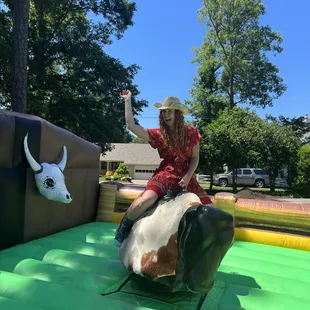 the adults also had fun on the bull!