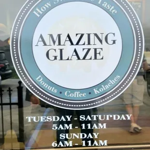 a sign in the window