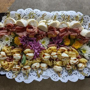 Assorted Antipasto &amp; Charcuterie Skewer Platter.