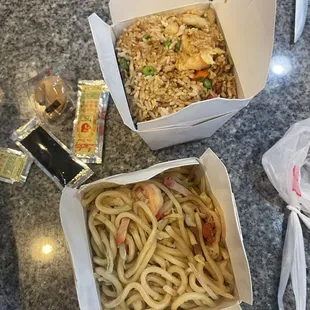 Chow main and fried rice