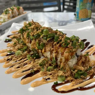 a plate of food on a table