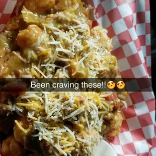 Green chili tots, AMAZING!