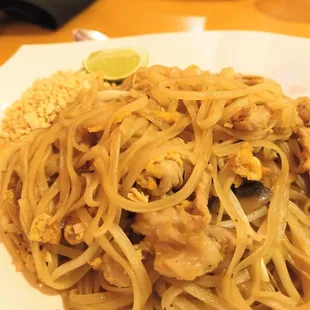 Huge portion of Pork Pad Thai! Delicious!