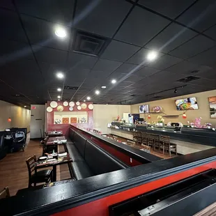 interior, sushi and sashimi
