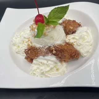 D.4. Fried Banana with Coconut Ice Cream