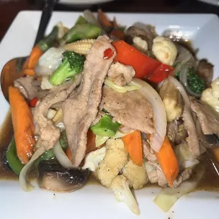 Basil beef stir fry