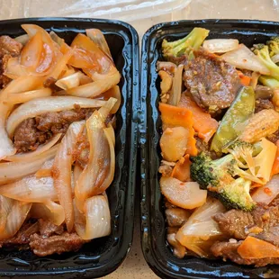 Beef Mongolian Style and Beef with Garlic Sauce