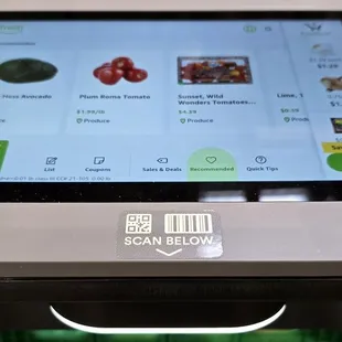 scanners located below and in front of the console