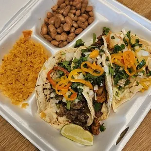 Taco plate plus shrimp taco