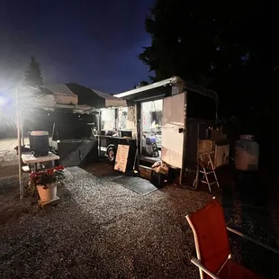 a food truck at night