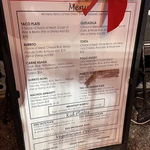 menu