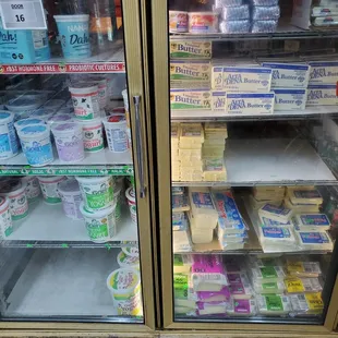 a display of dairy products