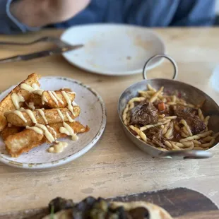 Hand cut fries and istrian gnocchi