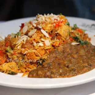 Chef's Special Biryani ($35.95) - Mixure of lamb, chicken, shrimp, and vegetables cooked in Saffron rice