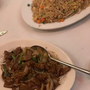 Mongolian Beef and Combination Fried Rice