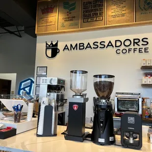 Coffee bar is entry to a coworking space
