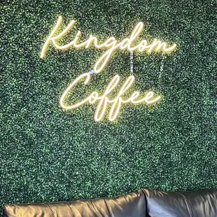This is in the seating area. I&apos;m not sure if they did an early rebrand or something similar, since this place is very new.
