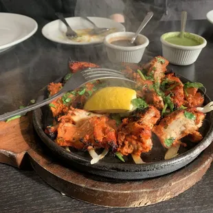 a plate of food on a table