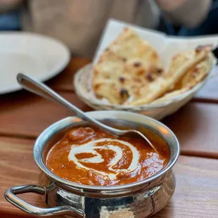 Butter Chicken, Garlic Chive Naan