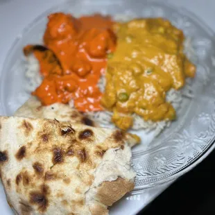 107. Plain Naan, 99. Veggie Majestic, 40. Nav Ratan Korma Dish
