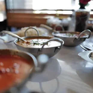 Curries (Butter chicken, chicken tikaa masala, goat curry)