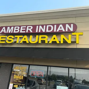 the front of the restaurant