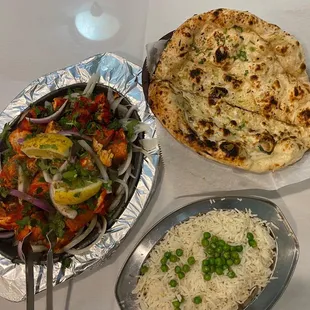 Chill Chicken &amp; g Naan &amp; Rice