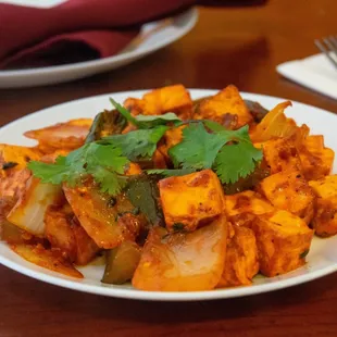 a plate of food on a table