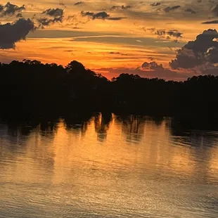 Patio view at sunset