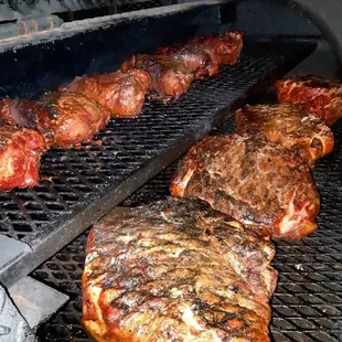 Smoked meat on our smoker