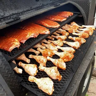 Smokin meats on our smoker