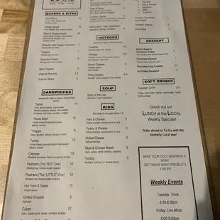 menu