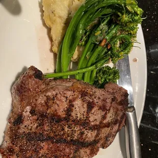 ribeye is thin but wonderful overall