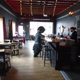 View looking towards the front door from the back.