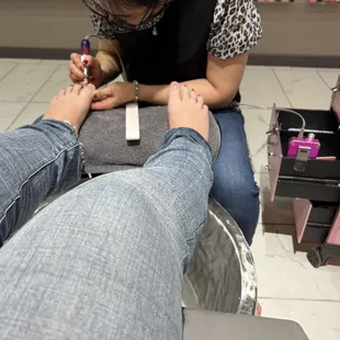 Acrylic needed on my big toes post pedicure to look cosmetically normal as it's been smashed multiple times