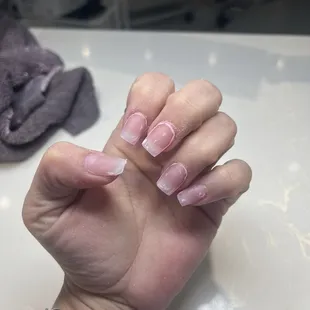 my nails they were super thick, and I had a glue all underneath my nails that I was literally having to pick off myse