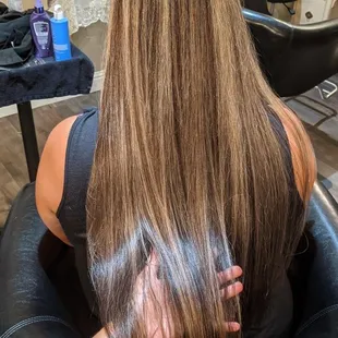 After!! Super shiny and beautiful highlights!!