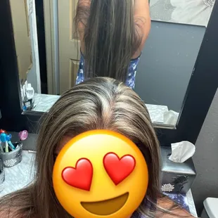 Bye bye gray!! Hello beautiful highlights!!!