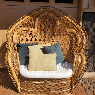 Seat cushion and 4 pillows that matched our color scheme