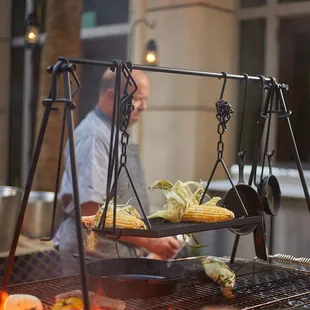 a man preparing food