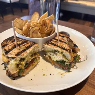 Italian Panini Sandwich with Potato Wedges
