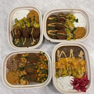 a variety of food in plastic containers