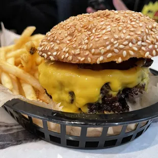 DH with thick cut bacon &amp; an order of fries - this is THE steakhouse burger!