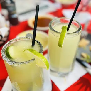 Cucumbers and Serrano Frozen Margarita with salt on the rim