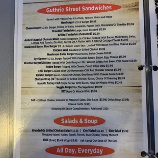 menu